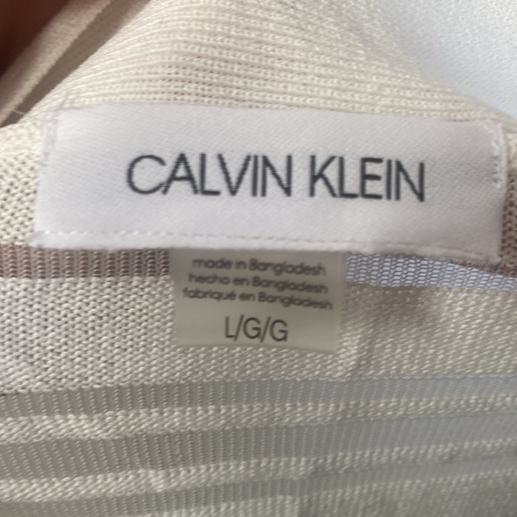 Calvin Klein White Partially Sheer Cardigan Sweater Wedding Cover Sz L NWT - Picture 8 of 8